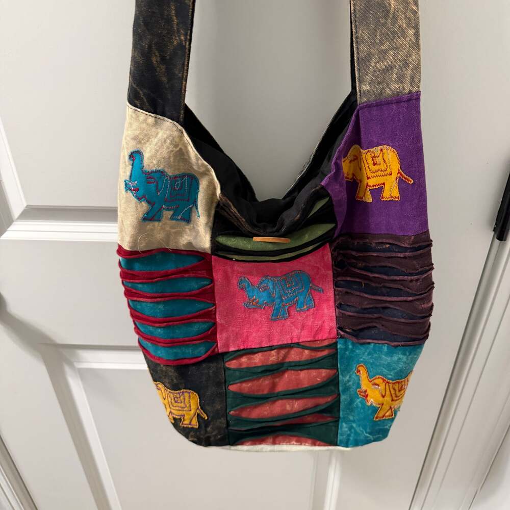 BOHO Hippie Patchwork Peace Sling Handbag Purse Crossbody Bag